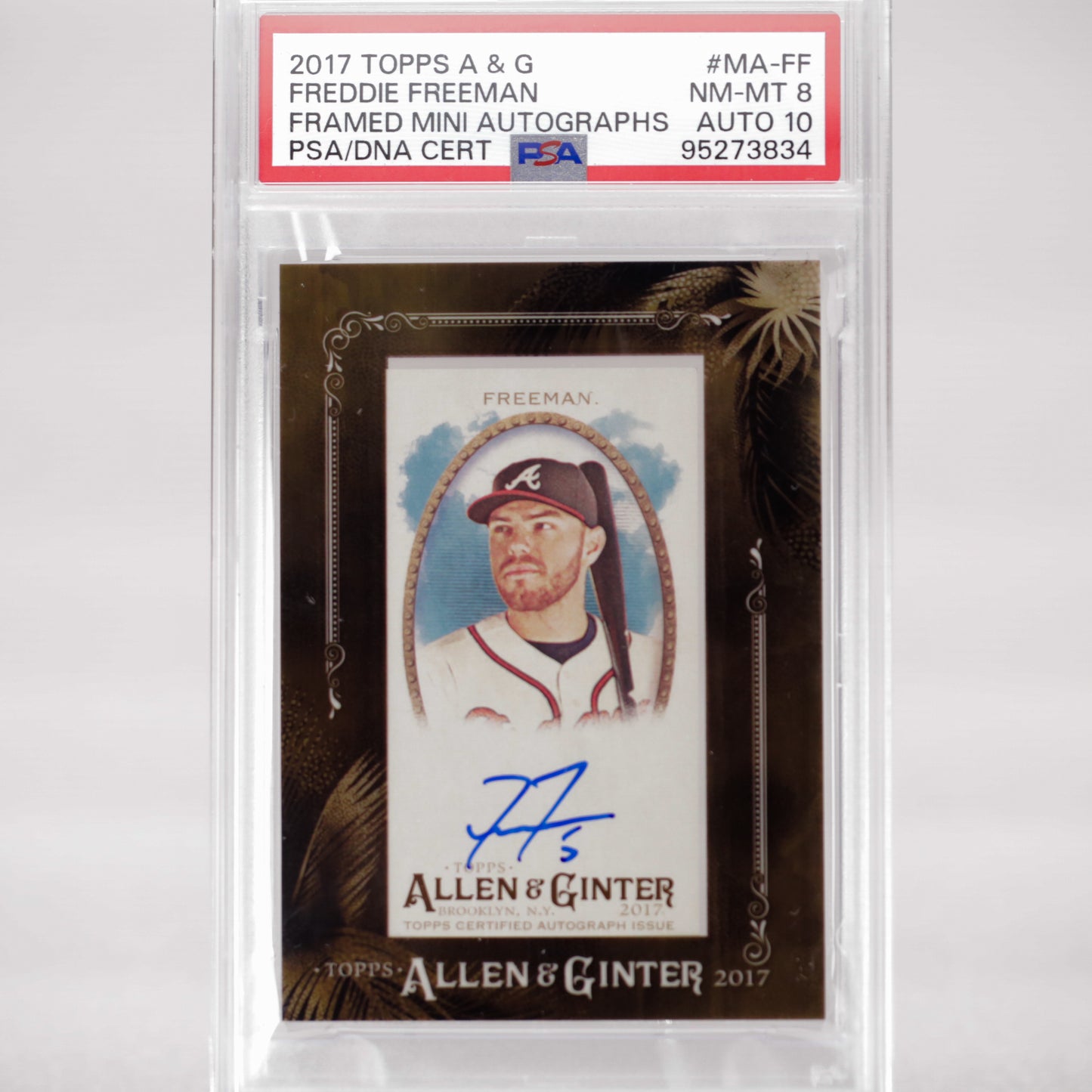 2017 Topps A & G Freddie Freeman Framed mini Auto PSA 8 AUTO 10