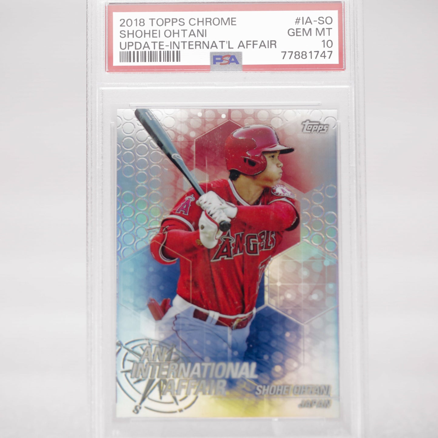 2018 Topp Chrome Shohei Ohtani Update International Affair PSA 10