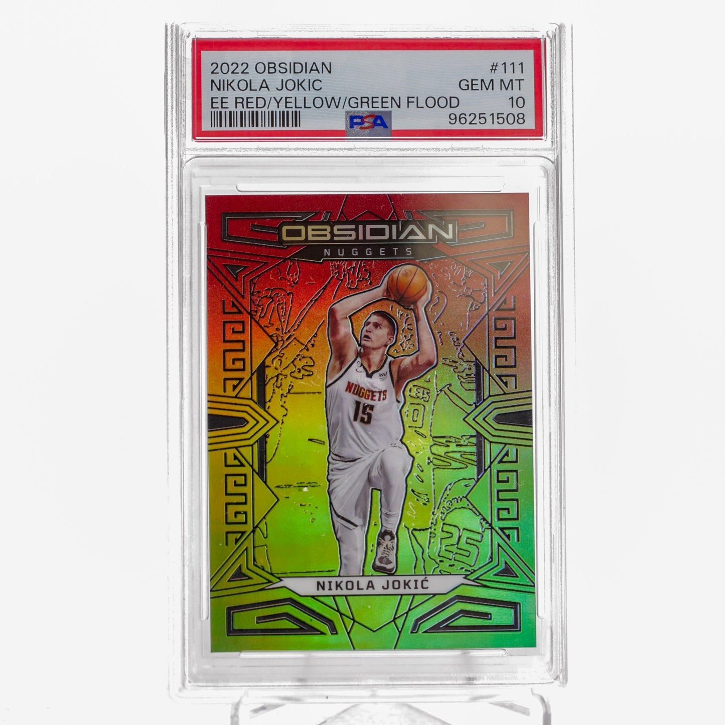 2022 Panini Obsidian Nikola Jokic EE Red Yellow Green Flood PSA 10 - Rad Culture Collective