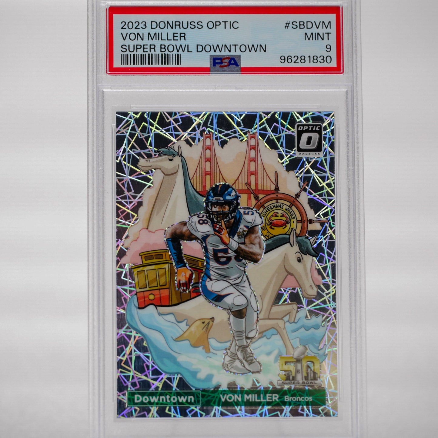 2023 Panini Donruss Optic Von Miller Super Bowl DOWNTOWN PSA 9 - Rad Culture Collective