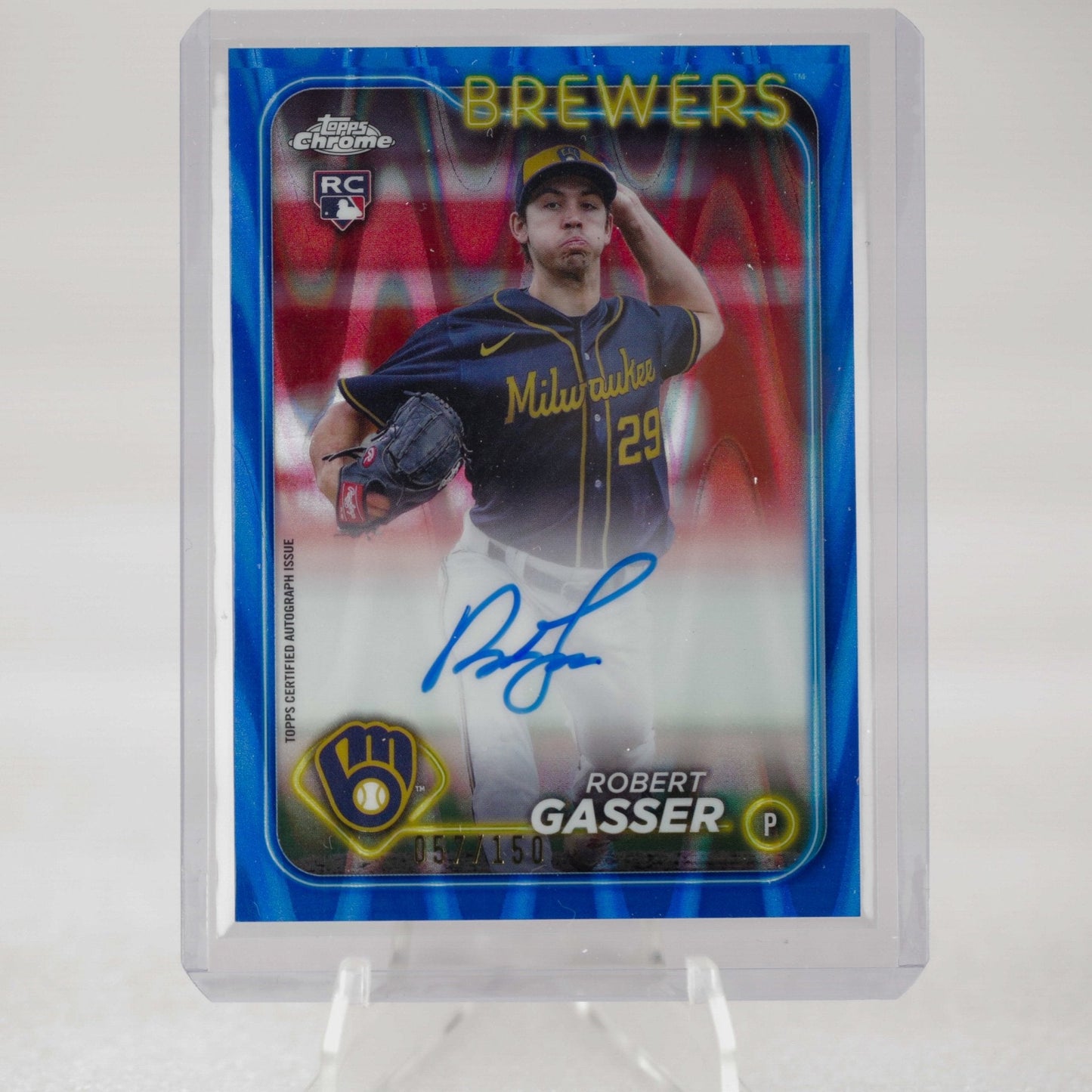 2024 Topps Chrome Update - Robert Gasser RC Blue ray wave Auto 57_150 - Rad Culture Collective