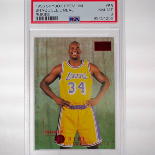 1996 Skybox Premium Shaquille Oneal Rubies PSA 8 - Rad Culture Collective