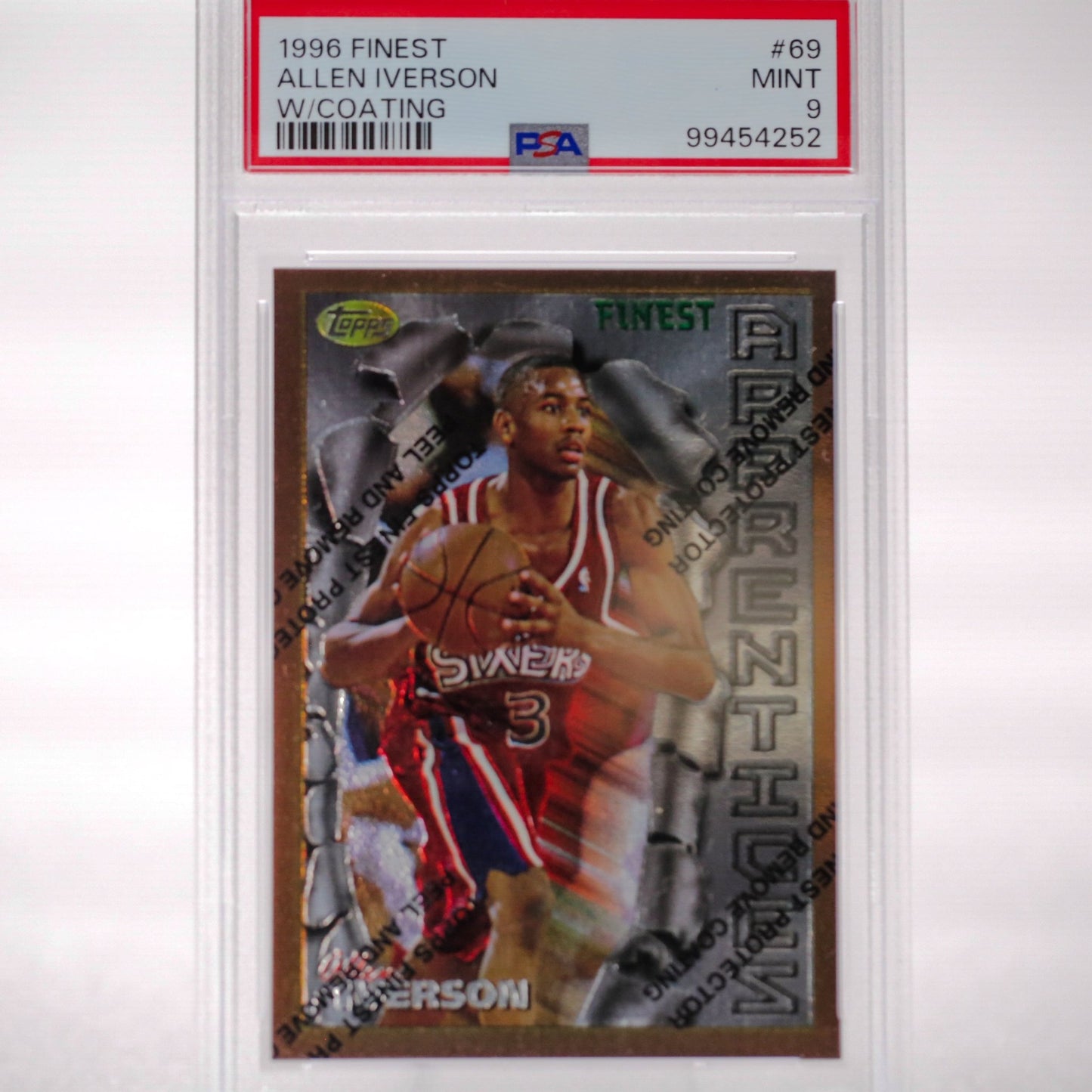 1996 Topps Finest Allen Iverson w/ Coating PSA 9 - Rad Culture Collective