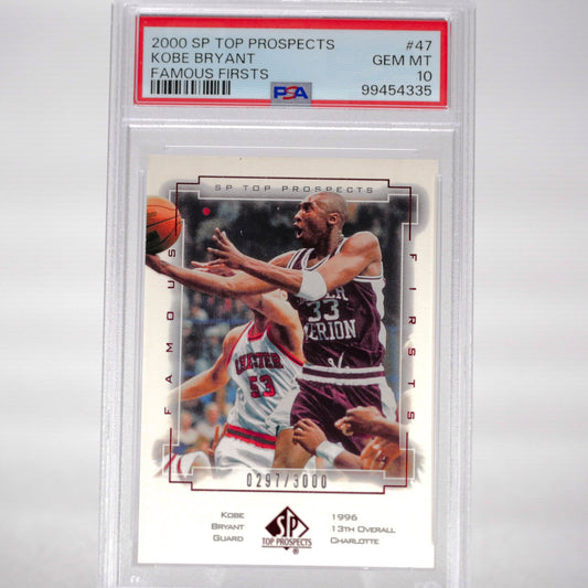 2000 SP Top Prospect Kobe Bryant Famous First 297 3000 PSA 10 - Rad Culture Collective