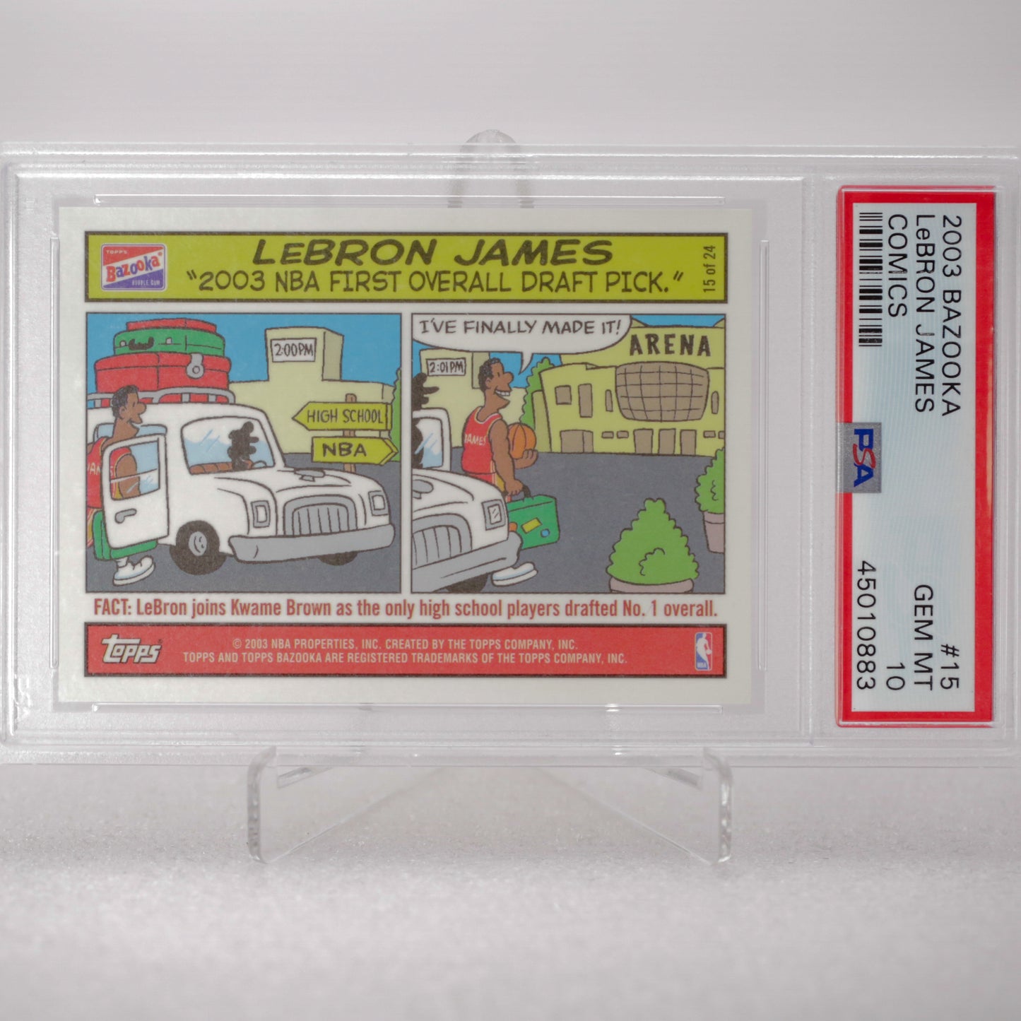 2003 Bazooka LeBron James Comics PSA 10