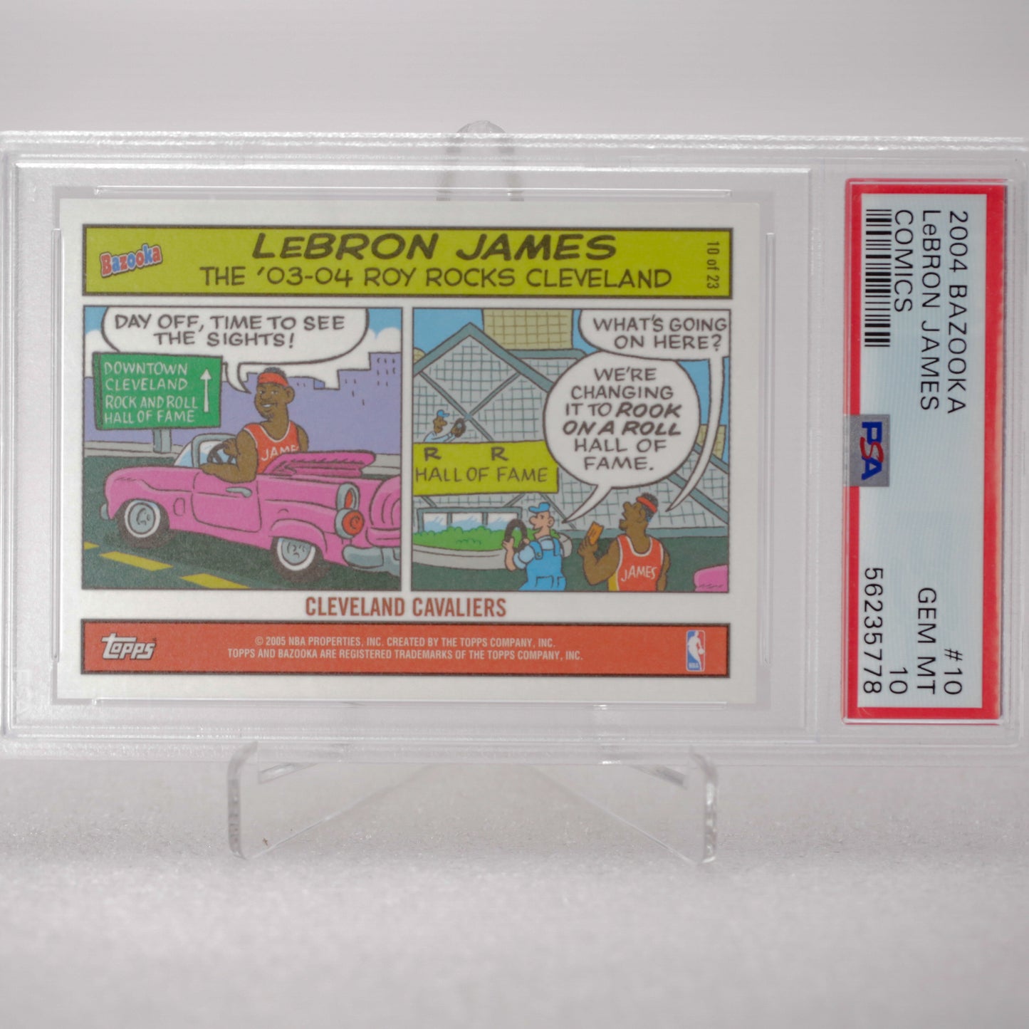 2004 Bazooka LeBron James Comics PSA 10