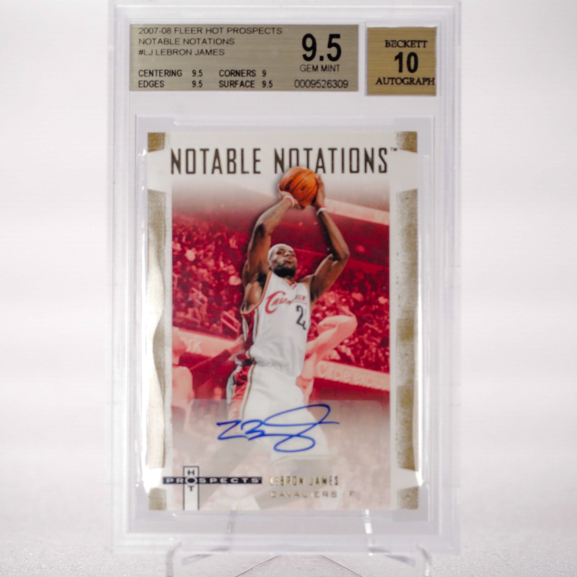 2007 - 2008 Fleer Hot Prospects Lebron James Notable Notation AUTO 10 Beckett 9.5 - Rad Culture Collective