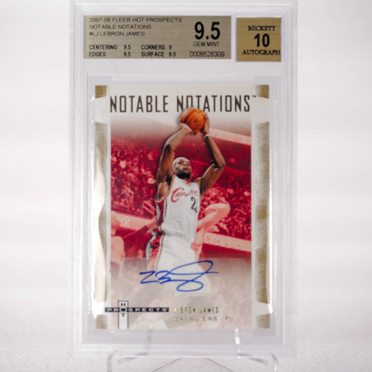 2007 - 2008 Fleer Hot Prospects Lebron James Notable Notation AUTO 10 Beckett 9.5 - Rad Culture Collective