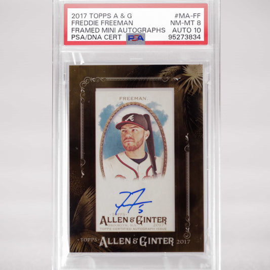 2017 Topps A & G Freddie Freeman Framed mini Auto PSA 8 AUTO 10