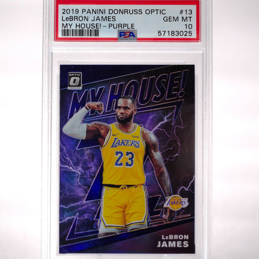 2019 Panini Donruss Optic LeBron James My House! Purple PSA 10 - Rad Culture Collective