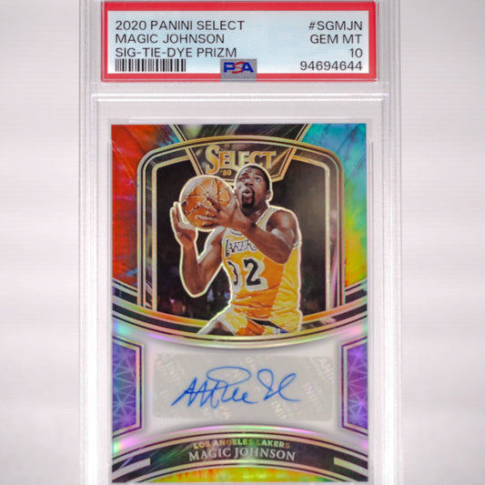 2020 Panini Select Magic Johnson Tie Dye Prizm AUTO PSA 10 - Rad Culture Collective