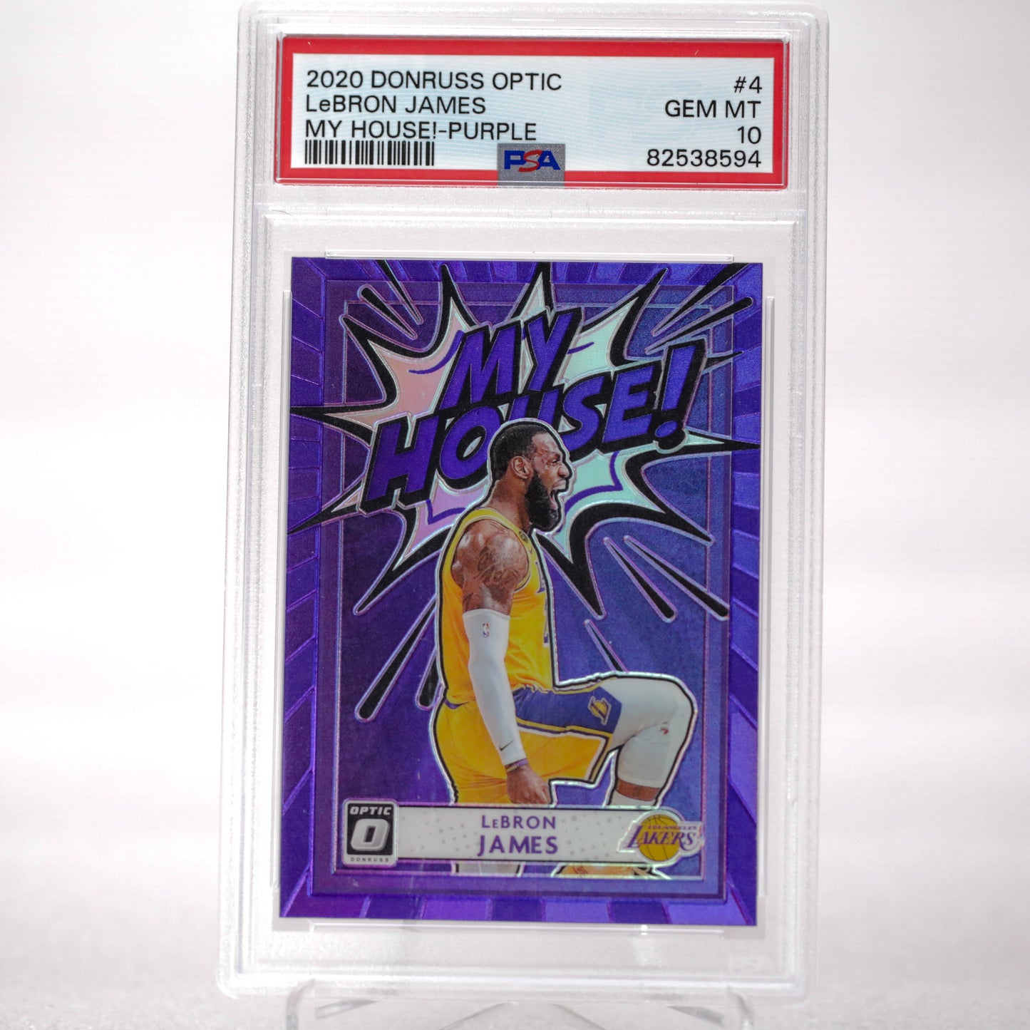 2020 Panini Donruss Optic LeBron James My House! Purple PSA 10