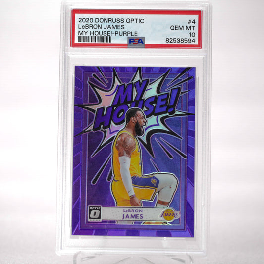 2020 Panini Donruss Optic LeBron James My House! Purple PSA 10