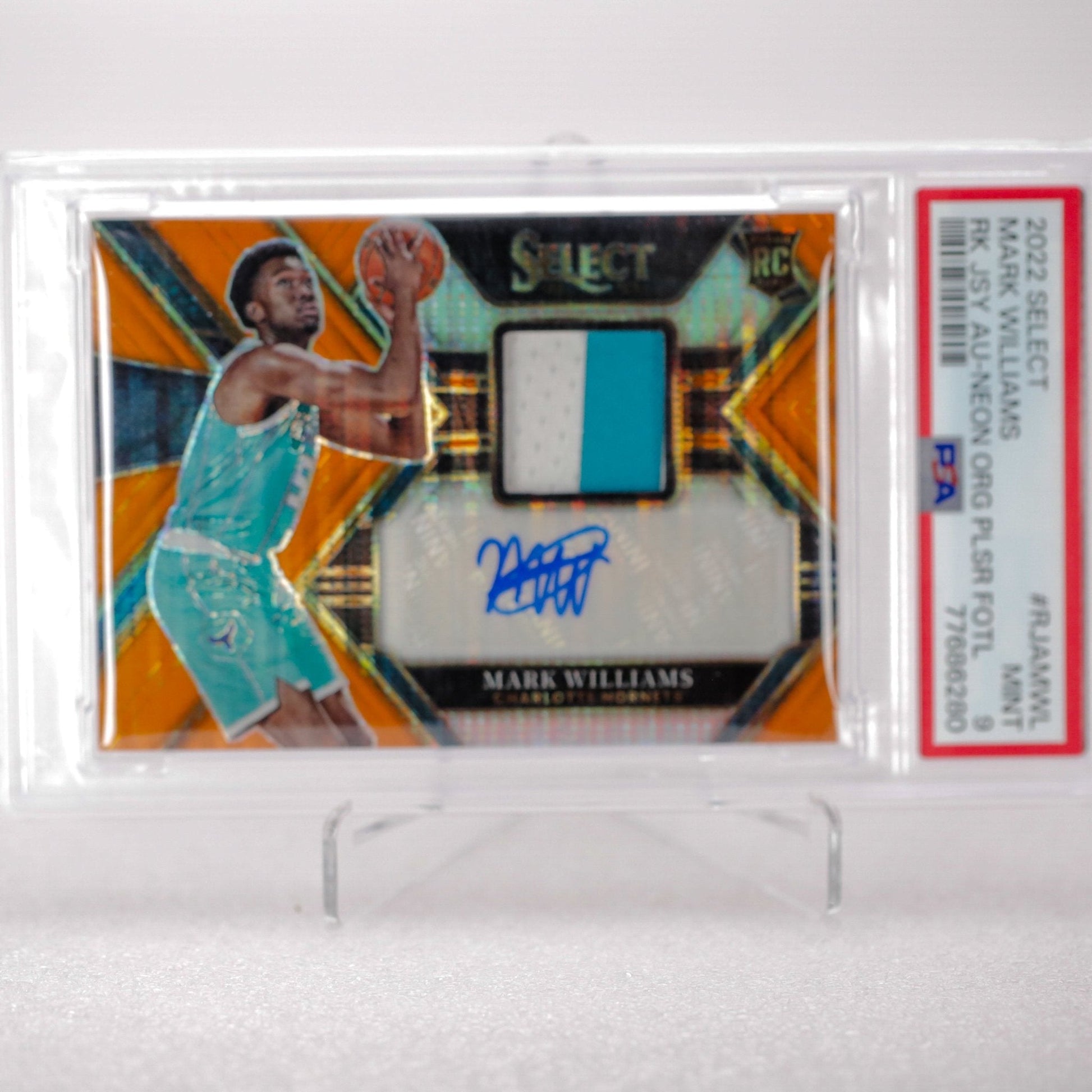 2022 Panini Select Mark Williams RC Jersey AUTO Neon PSA 9 - Signed - Rad Culture Collective