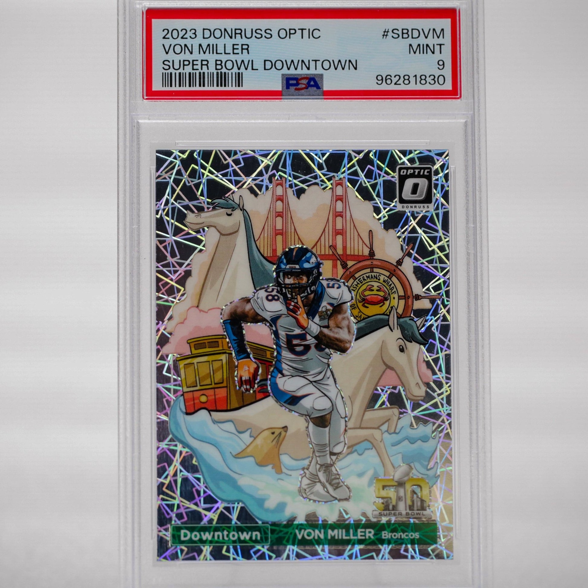2023 Panini Donruss Optic Von Miller Super Bowl DOWNTOWN PSA 9 - Rad Culture Collective