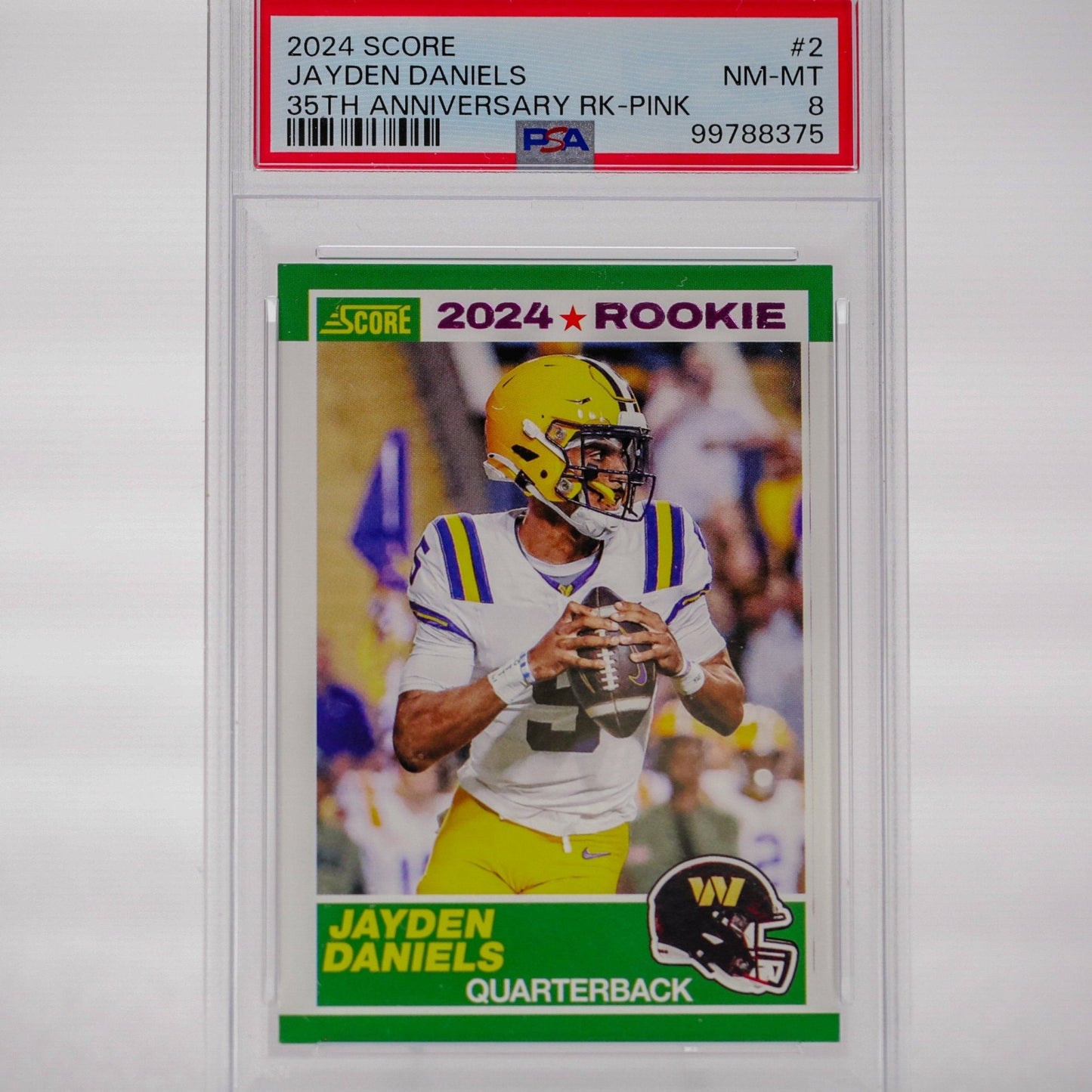 2024 Score Jayden Daniels 35th Anniversary RC PINK PSA 8 - Rad Culture Collective