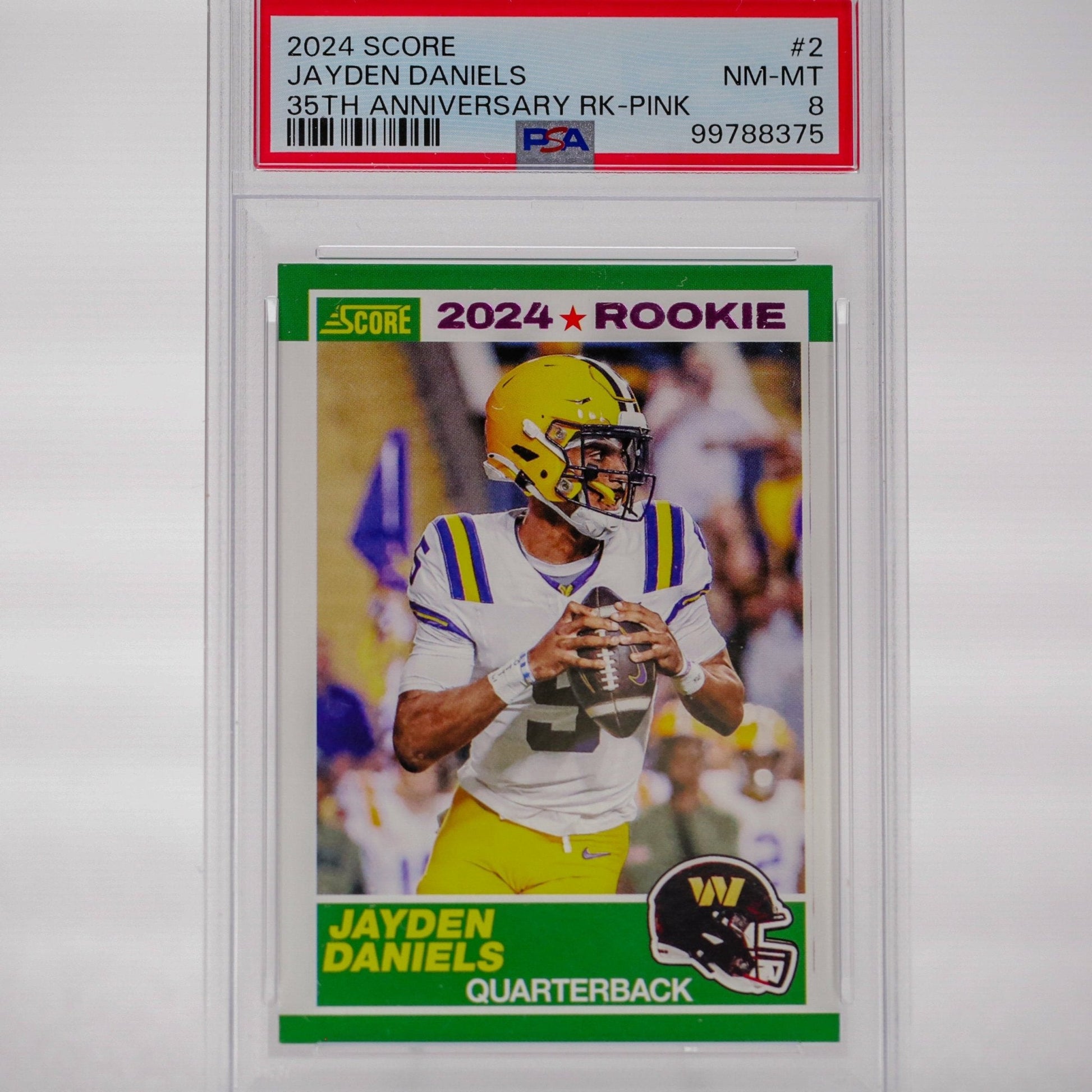 2024 Score Jayden Daniels 35th Anniversary RC PINK PSA 8 - Rad Culture Collective