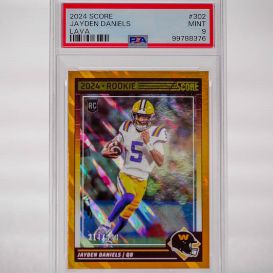 2024 Score Jayden Daniels RC LAVA PSA 9