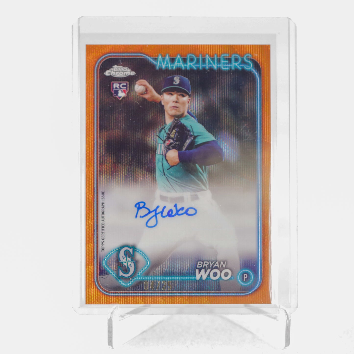 2024 Topps Chrome Update Bryan Woo RC Orange Auto 04_25