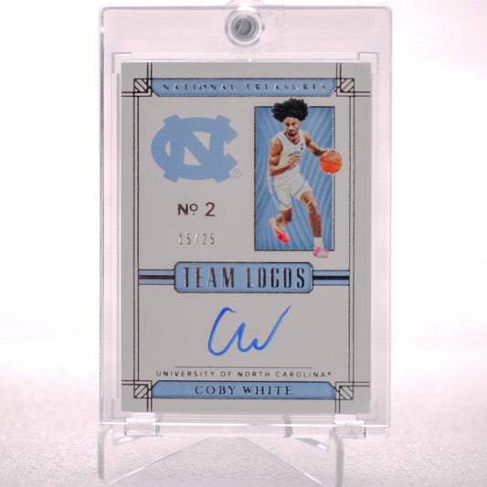 Panini National Treasure Coby White Team Logo AUTO 15 25 - Signed - Rad Culture Collective