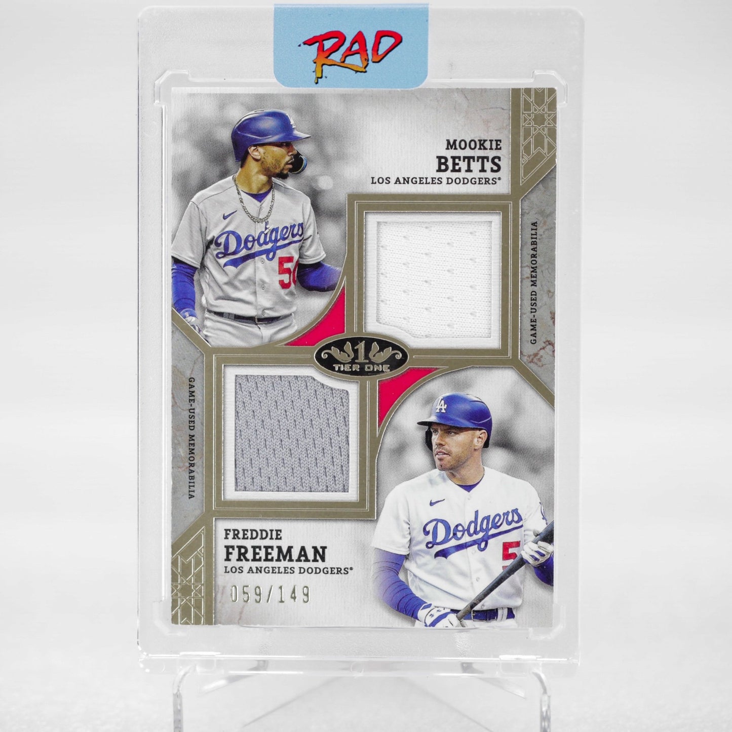 Topps Tier 1 Mookie Betts_Freddie Freeman Dual Patch 59_149 - Rad Culture Collective